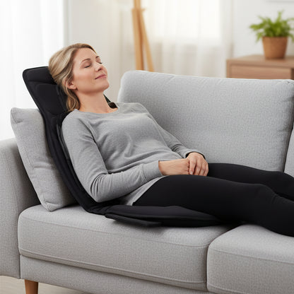 Back Massager Seat Cushion with Heat and 10 Vibration Motors for Pain Relief, Black Back Massager at Gallery Canada