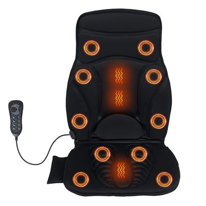 Back Massager Seat Cushion with Heat and 10 Vibration Motors for Pain Relief, Black Back Massager Black at Gallery Canada