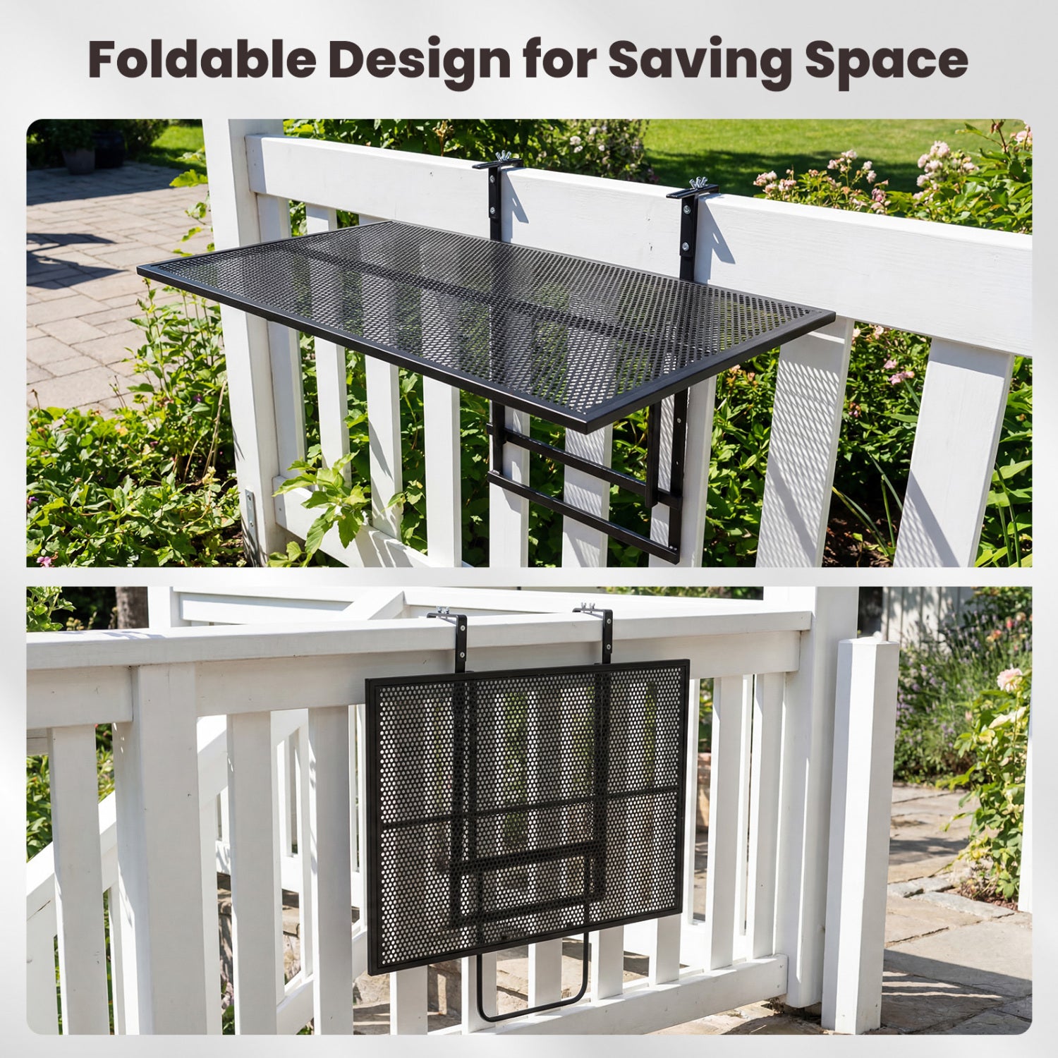 31.5 Inch Metal Folding Bar Table, Adjustable Height Patio Tables at Gallery Canada