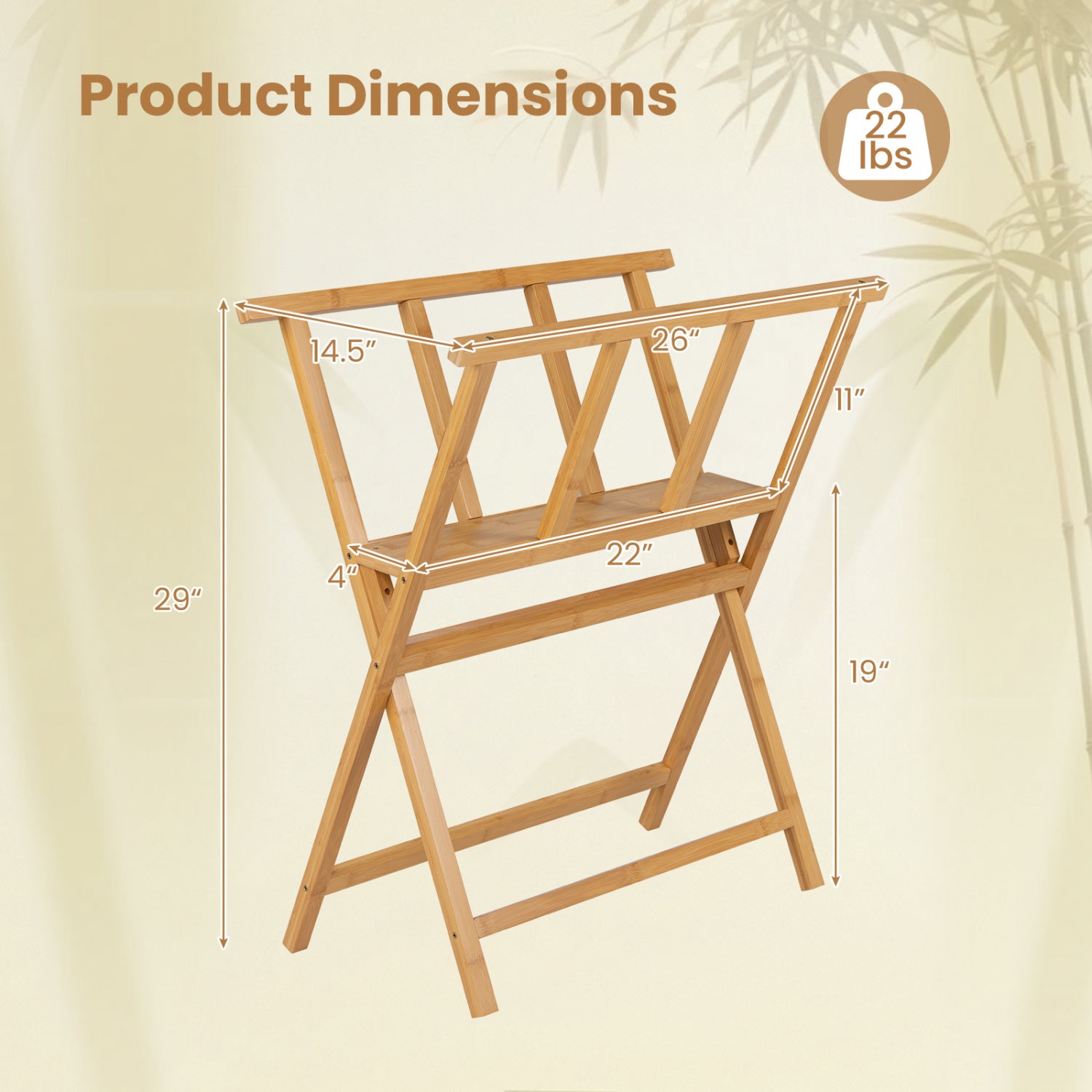 Bamboo Art Print Rack, Canvas Storage Display, Natural Art Easels at Gallery Canada