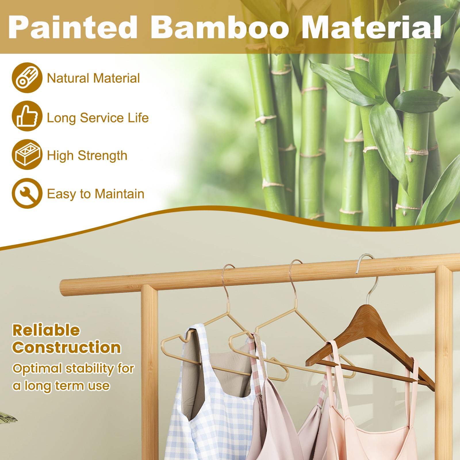Bamboo Clothes Rack, Rattan Storage Basket, Wheels, Natural Coat Racks & Hall Trees at Gallery Canada