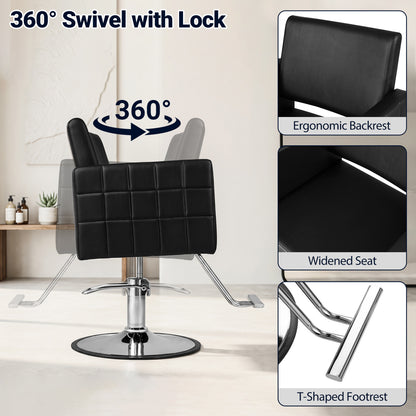 Barber Salon Chair, Hydraulic Pump, Adjustable Height, Black Spa & Salon at Gallery Canada
