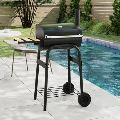 Barrel Charcoal Grill, Foldable Side Table, Thermostat, Black Outdoor Grills at Gallery Canada