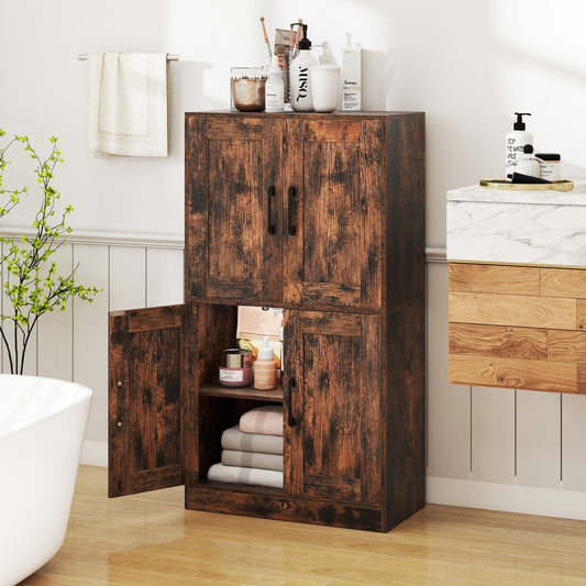 Bathroom Cabinet, 43.5 Inch, Doors, Adjustable Shelves, Rustic Brown Floor Cabinets Rustic Brown at Gallery Canada