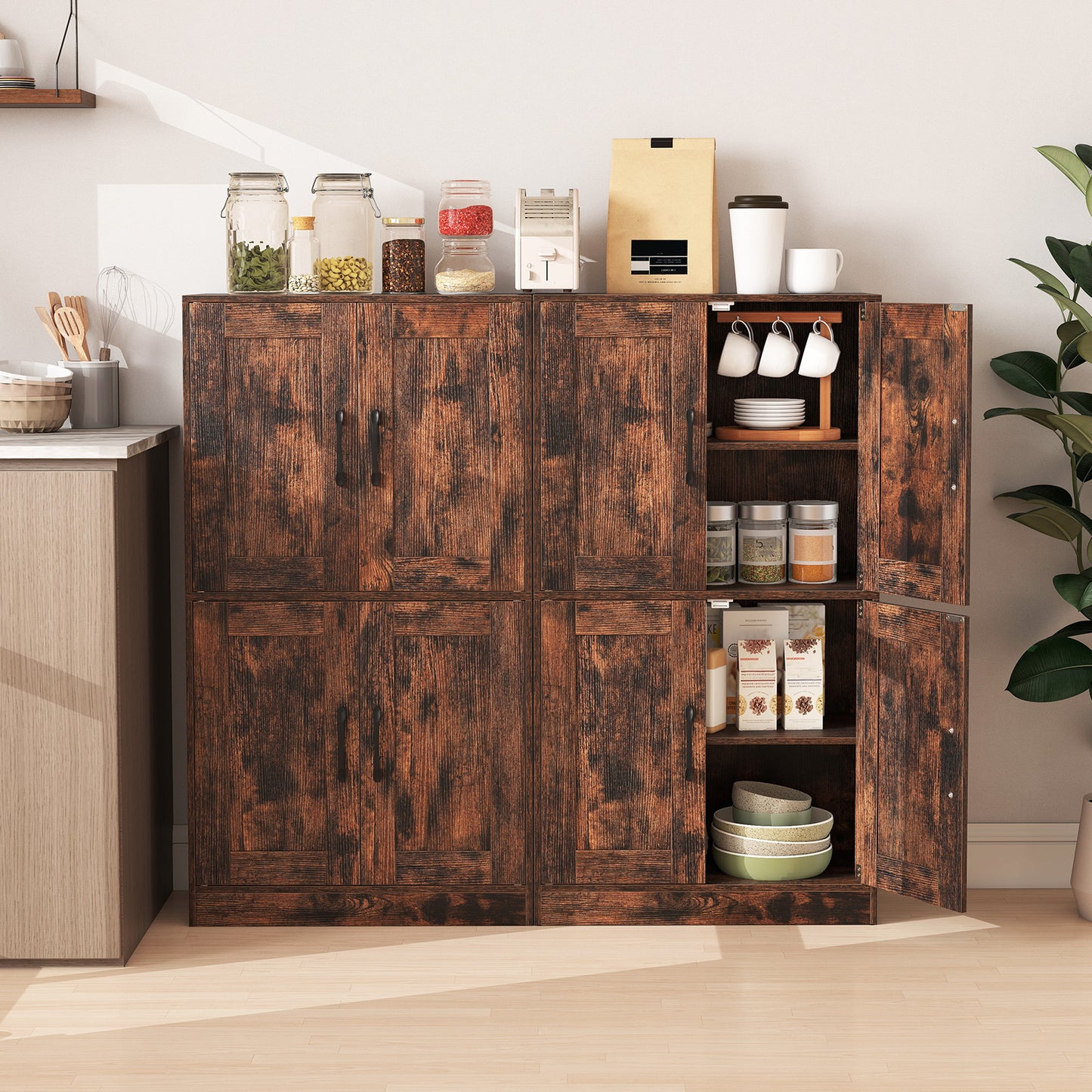 Bathroom Cabinet, 43.5 Inch, Doors, Adjustable Shelves, Rustic Brown Floor Cabinets at Gallery Canada