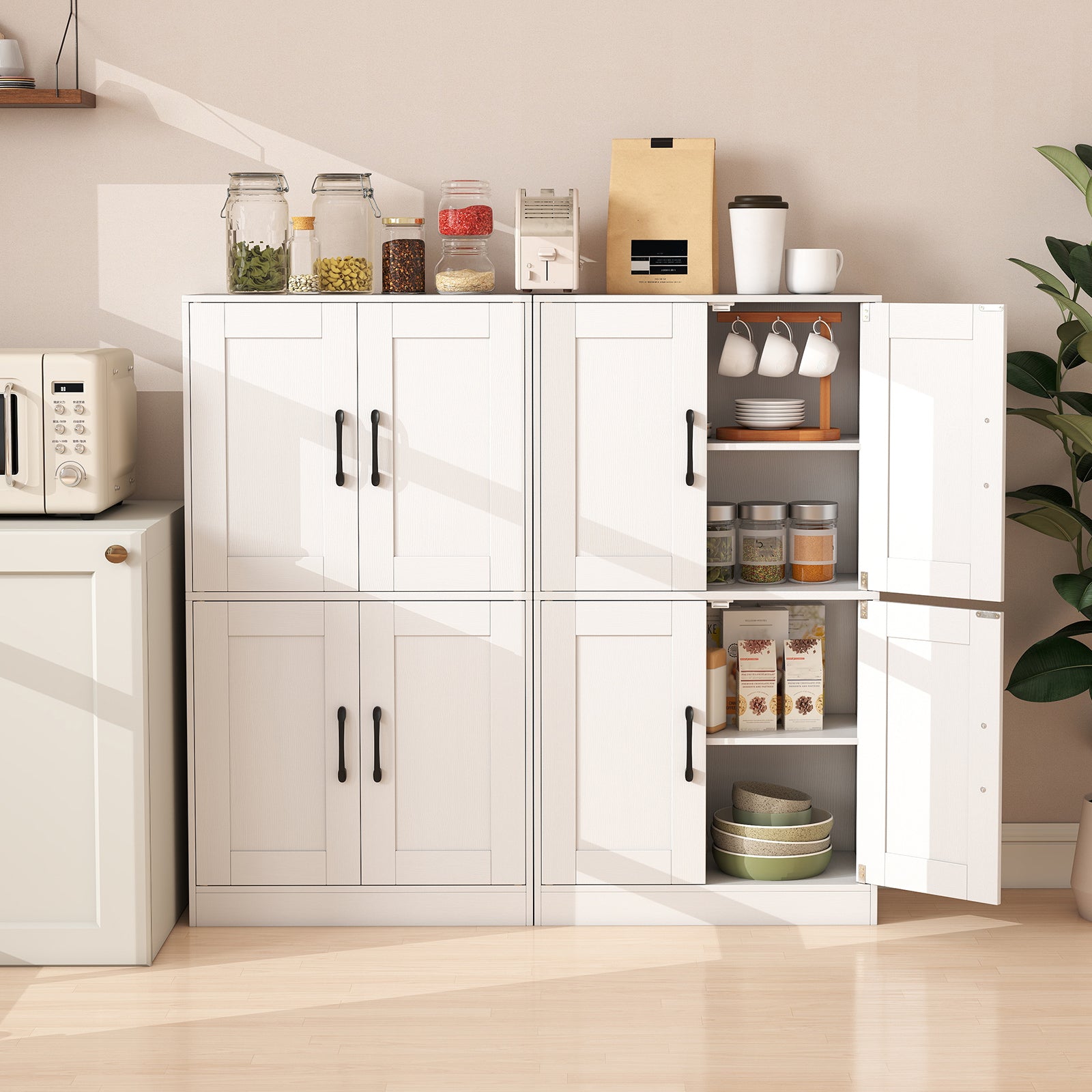 Bathroom Cabinet 43.5 Inch, Storage With Doors, Adjustable Shelves, White Floor Cabinets at Gallery Canada