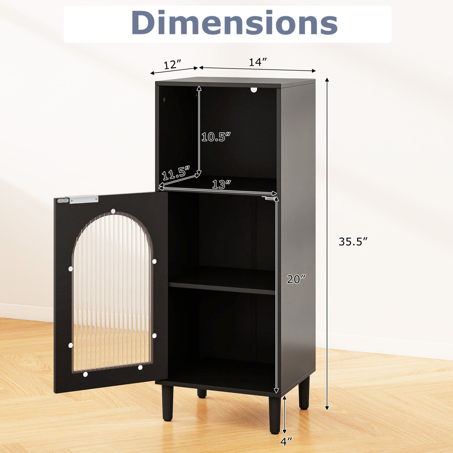 Wood Bathroom Floor Cabinet, Adjustable Shelf, Black Floor Cabinets at Gallery Canada