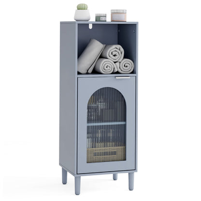 Bathroom Floor Cabinet, Wood Side Storage, Adjustable Shelf, Gray Floor Cabinets Gray at Gallery Canada