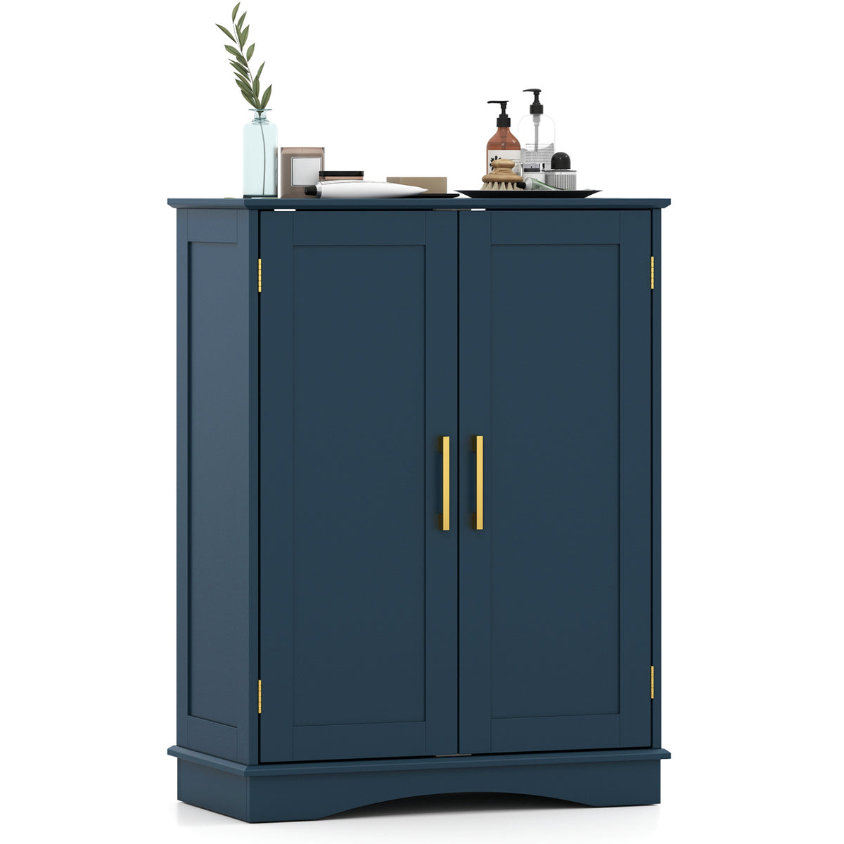 Bathroom Floor Storage Cabinet, 2 Doors, Adjustable Shelves, Blue Floor Cabinets at Gallery Canada