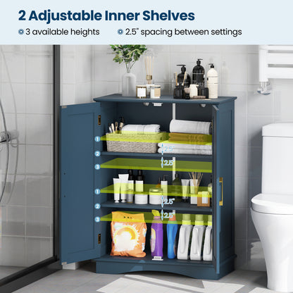 Bathroom Floor Storage Cabinet, 2 Doors, Adjustable Shelves, Blue Floor Cabinets at Gallery Canada