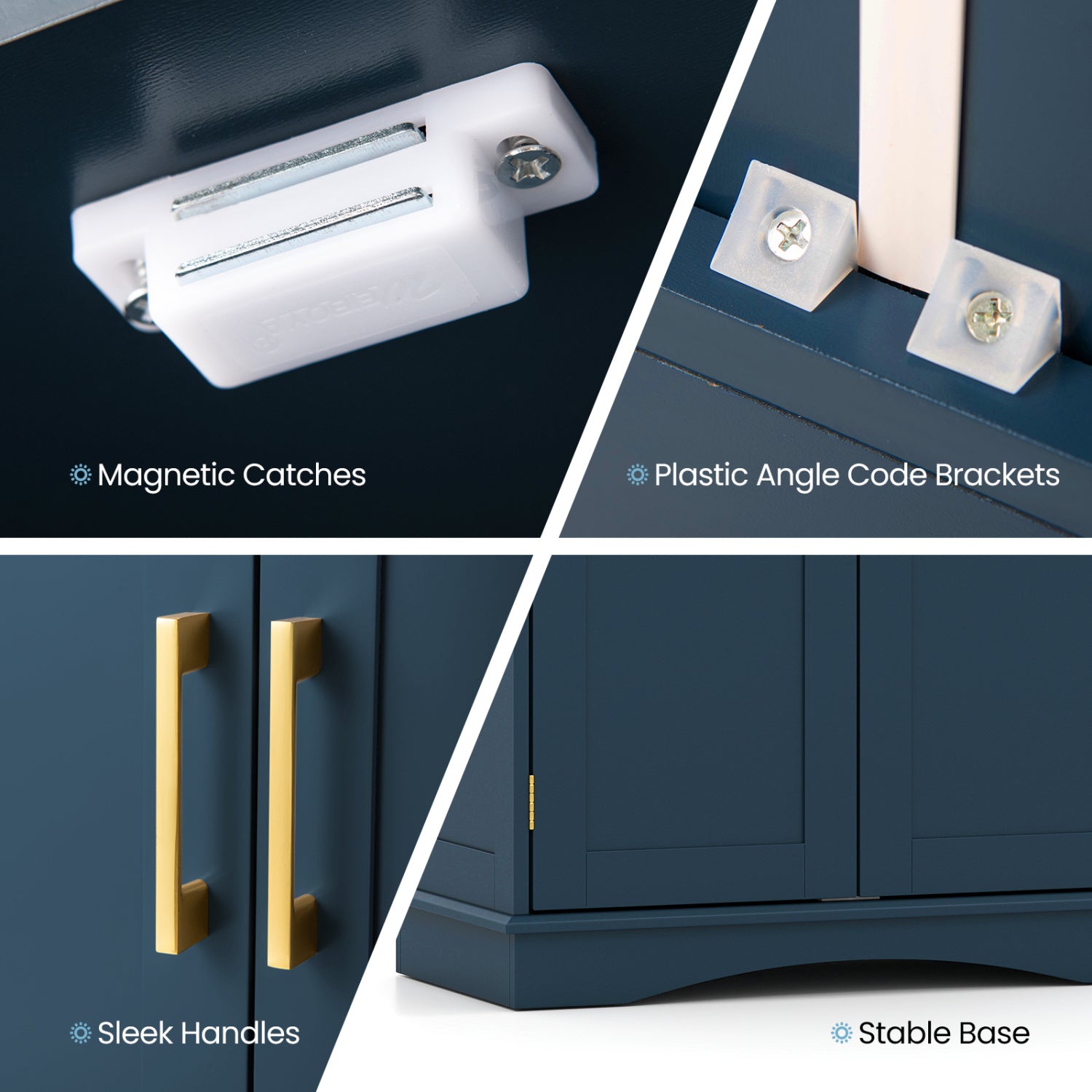 Bathroom Floor Storage Cabinet, 2 Doors, Adjustable Shelves, Blue Floor Cabinets at Gallery Canada