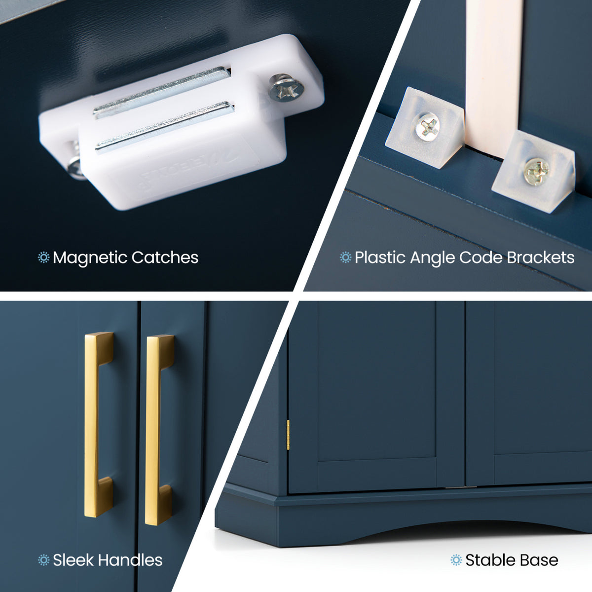 Bathroom Floor Storage Cabinet, 2 Doors, Adjustable Shelves, Blue Floor Cabinets at Gallery Canada