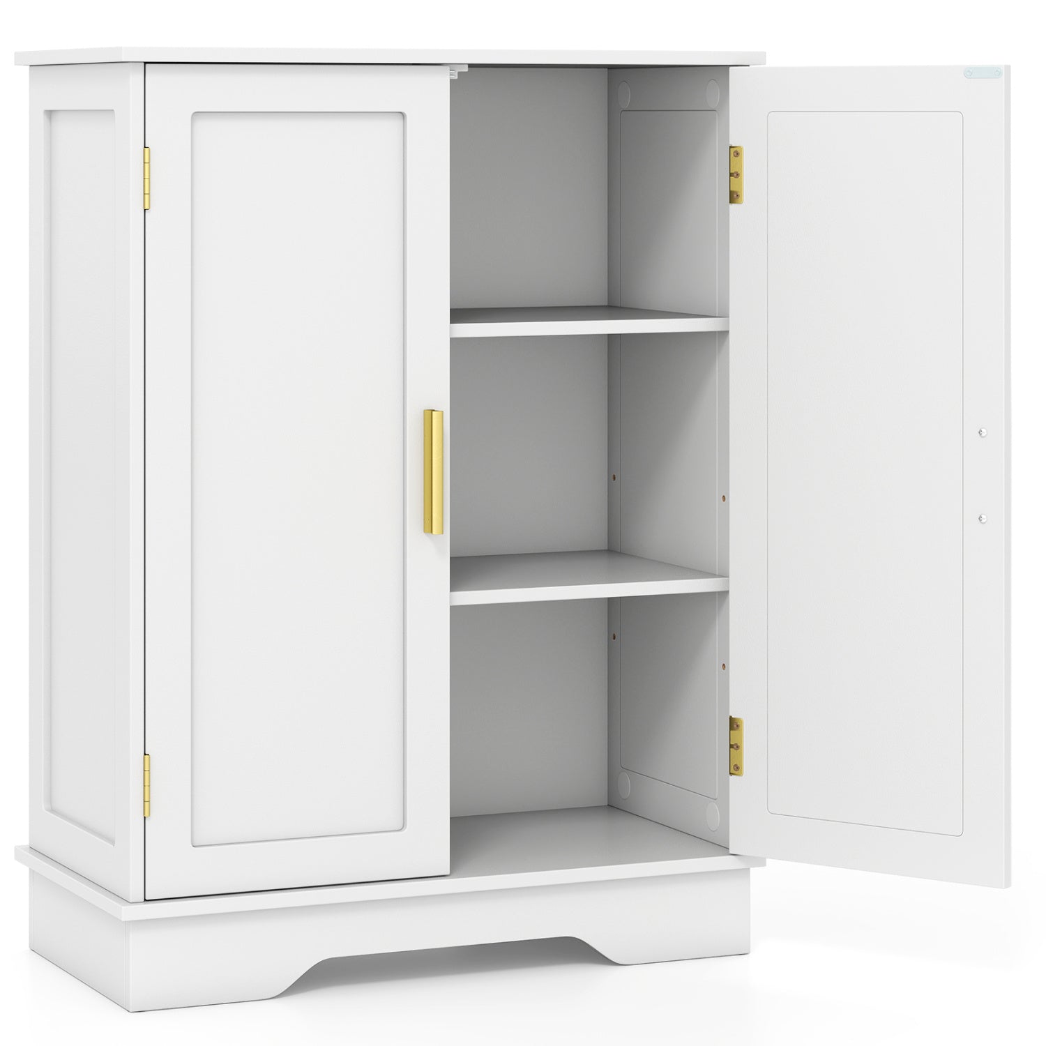 Bathroom Floor Storage Cabinet, 2 Doors, Adjustable Shelves, White Floor Cabinets at Gallery Canada