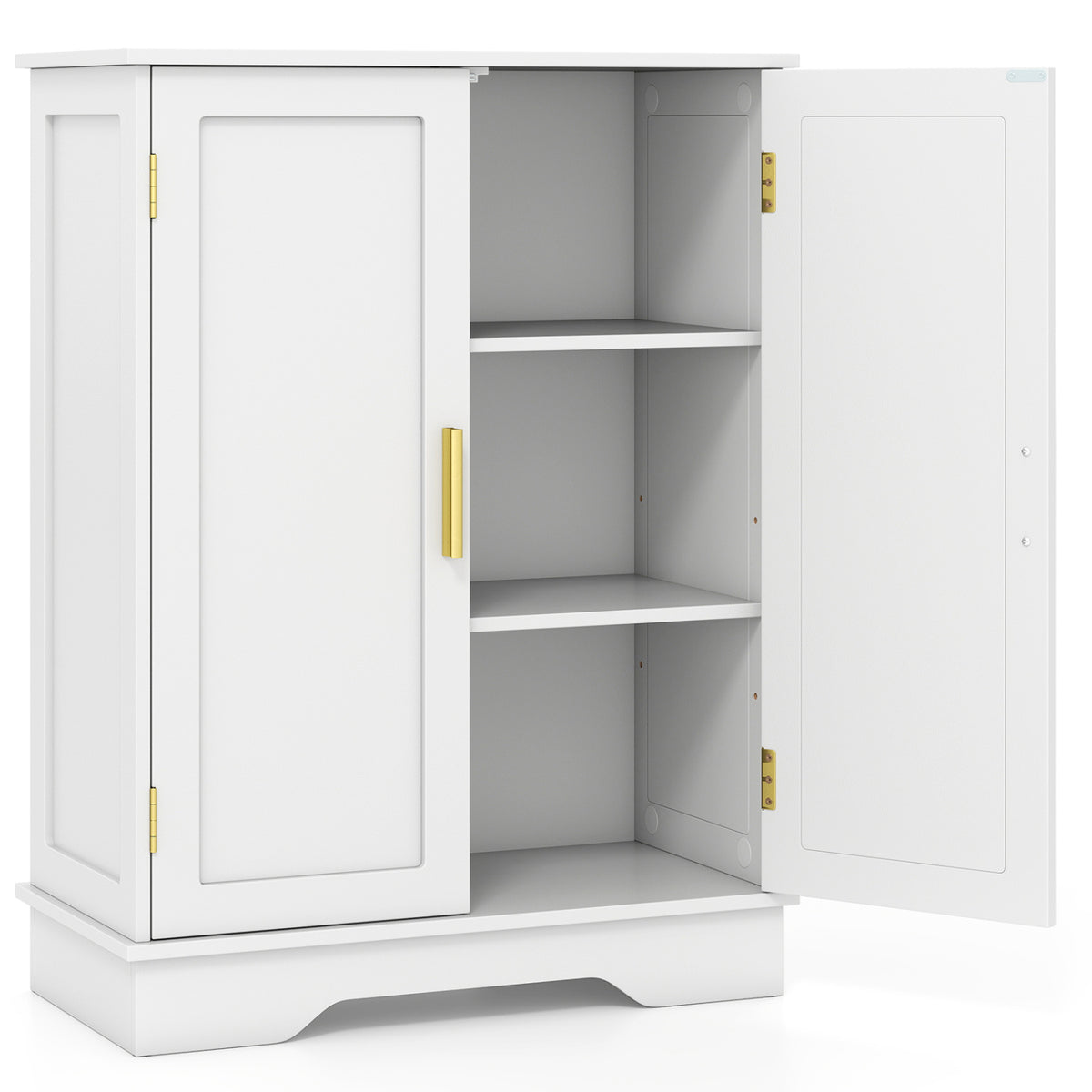 Bathroom Floor Storage Cabinet, 2 Doors, Adjustable Shelves, White Floor Cabinets at Gallery Canada