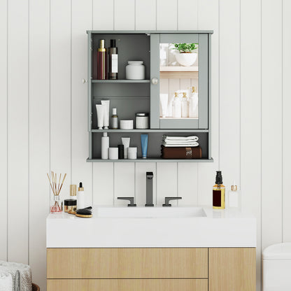 Wall Mount Mirror Cabinet, Gray Wall Cabinets at Gallery Canada