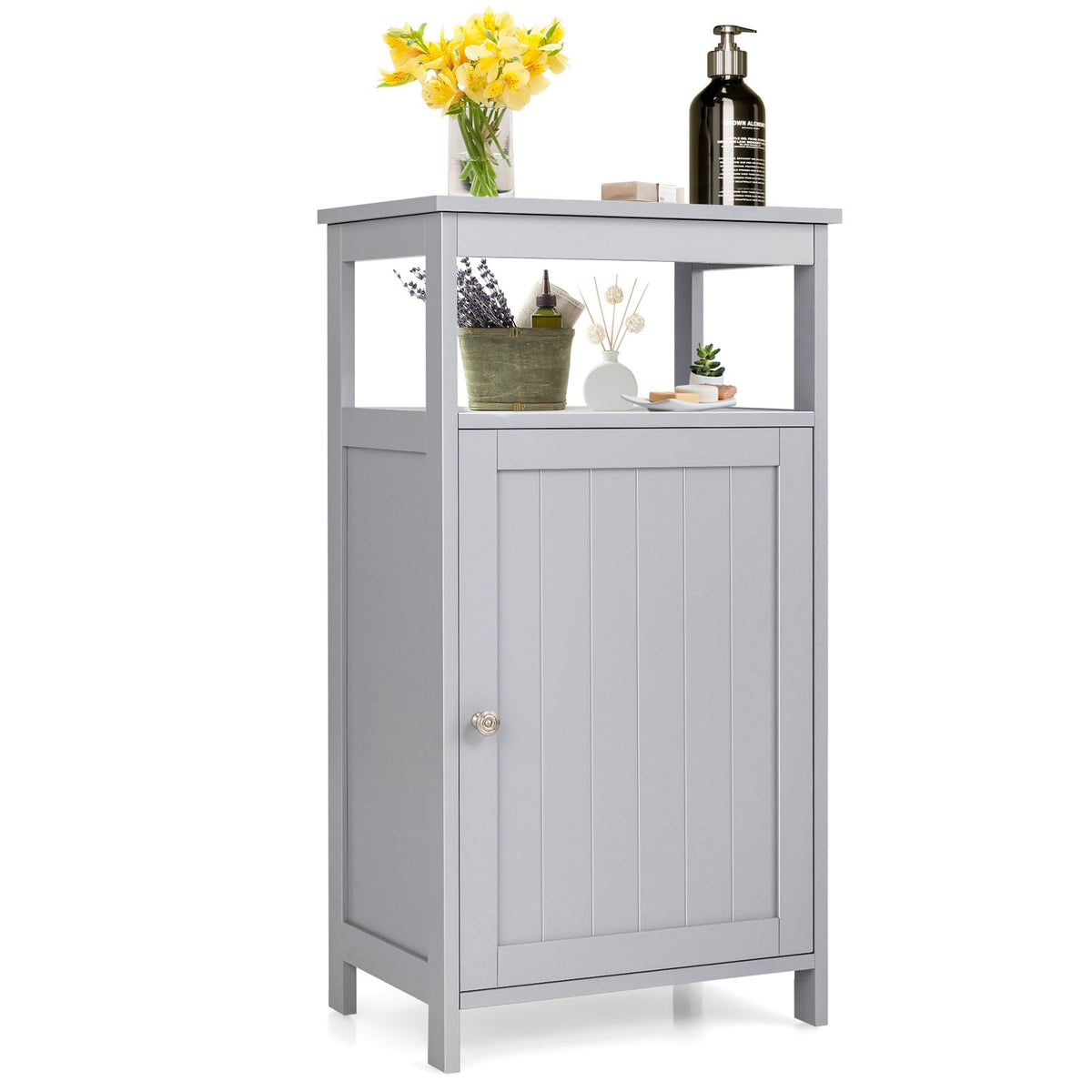Wooden Bathroom Floor Cabinet, Multifunction Storage Rack, Gray Floor Cabinets Gray at Gallery Canada