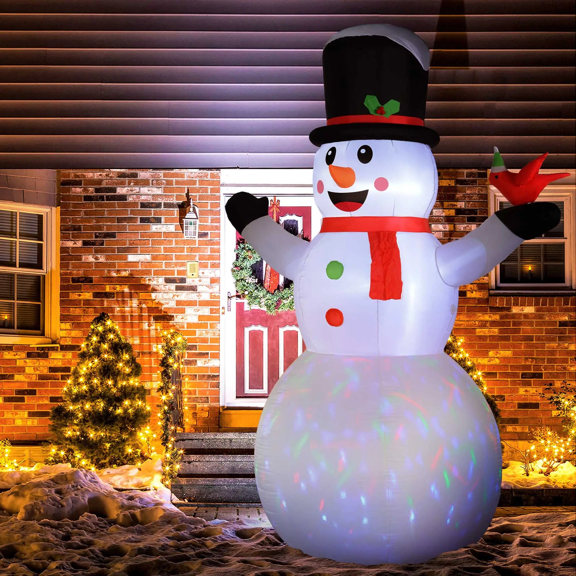 12FT Inflatable Snowman, Rotating LED Light, Indoor Outdoor Decor Christmas Inflatables at Gallery Canada