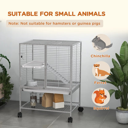 Small Animal Cage 34"H, Removable Tray, Storage Shelf, Light Grey Houses & Habitats at Gallery Canada