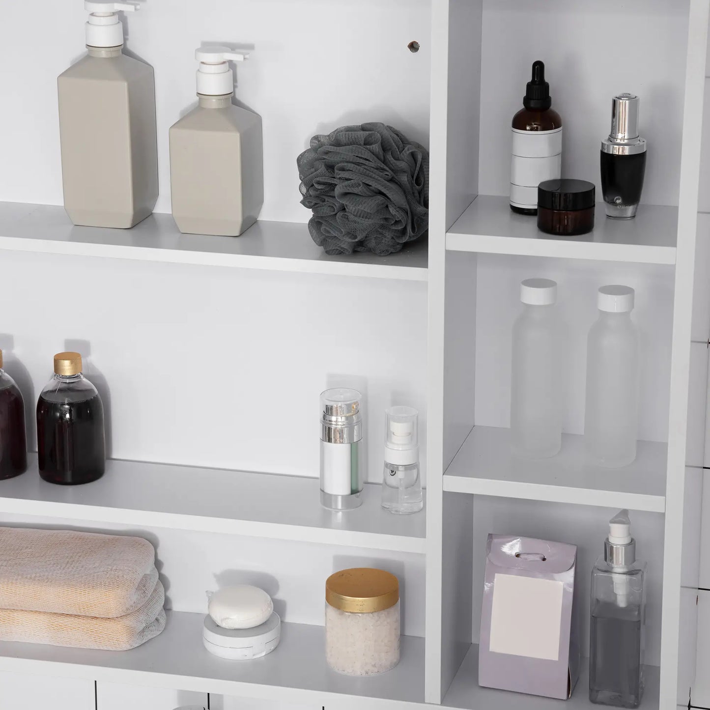 Wall Mounted Medicine Cabinet, 39.25"W x 27.5"H Bathroom Mirror Cabinet with Single Mirrored Door, Shelves and Storage Cupboard, White Mirror Medicine Cabinets at Gallery Canada