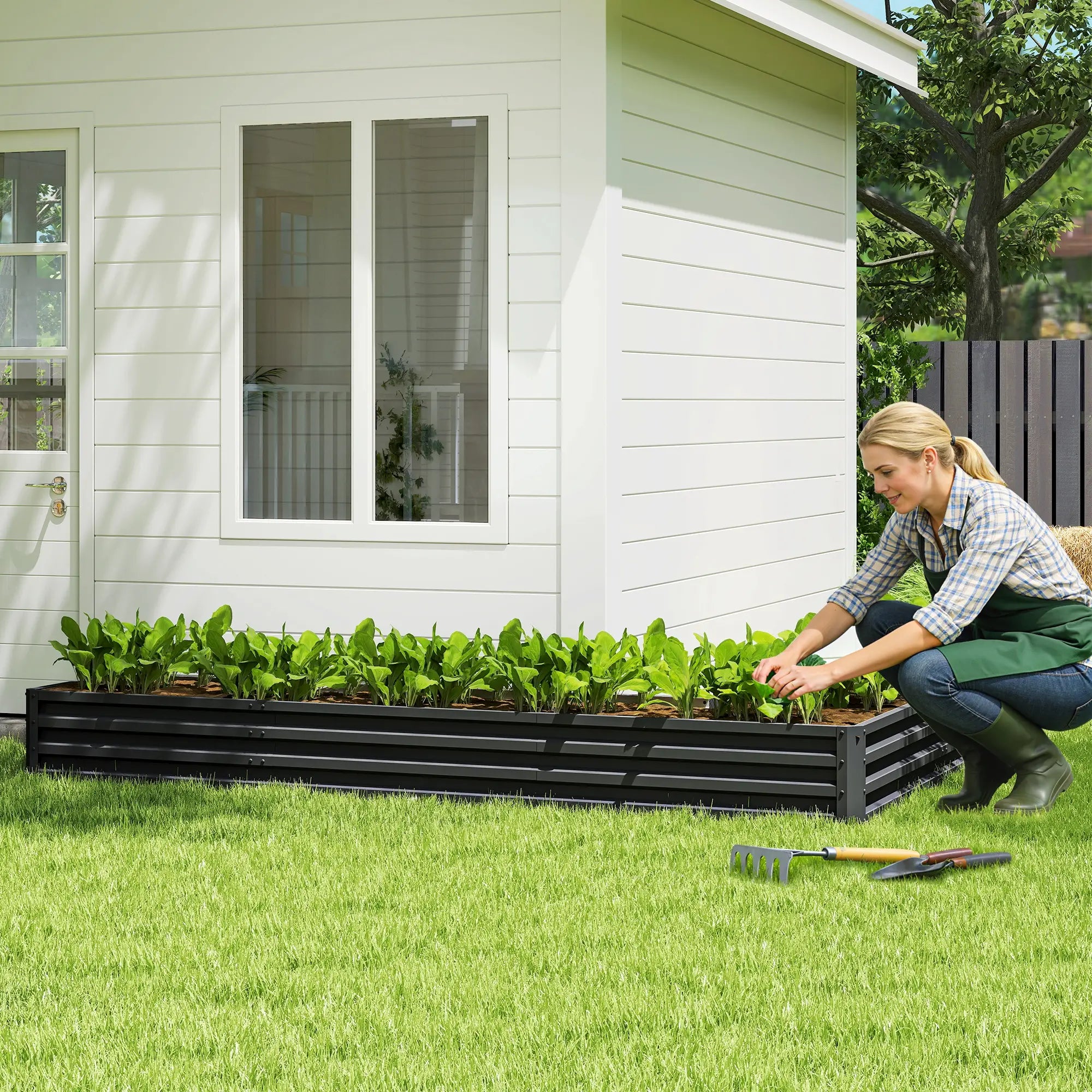 L-Shaped Raised Garden Bed, 82