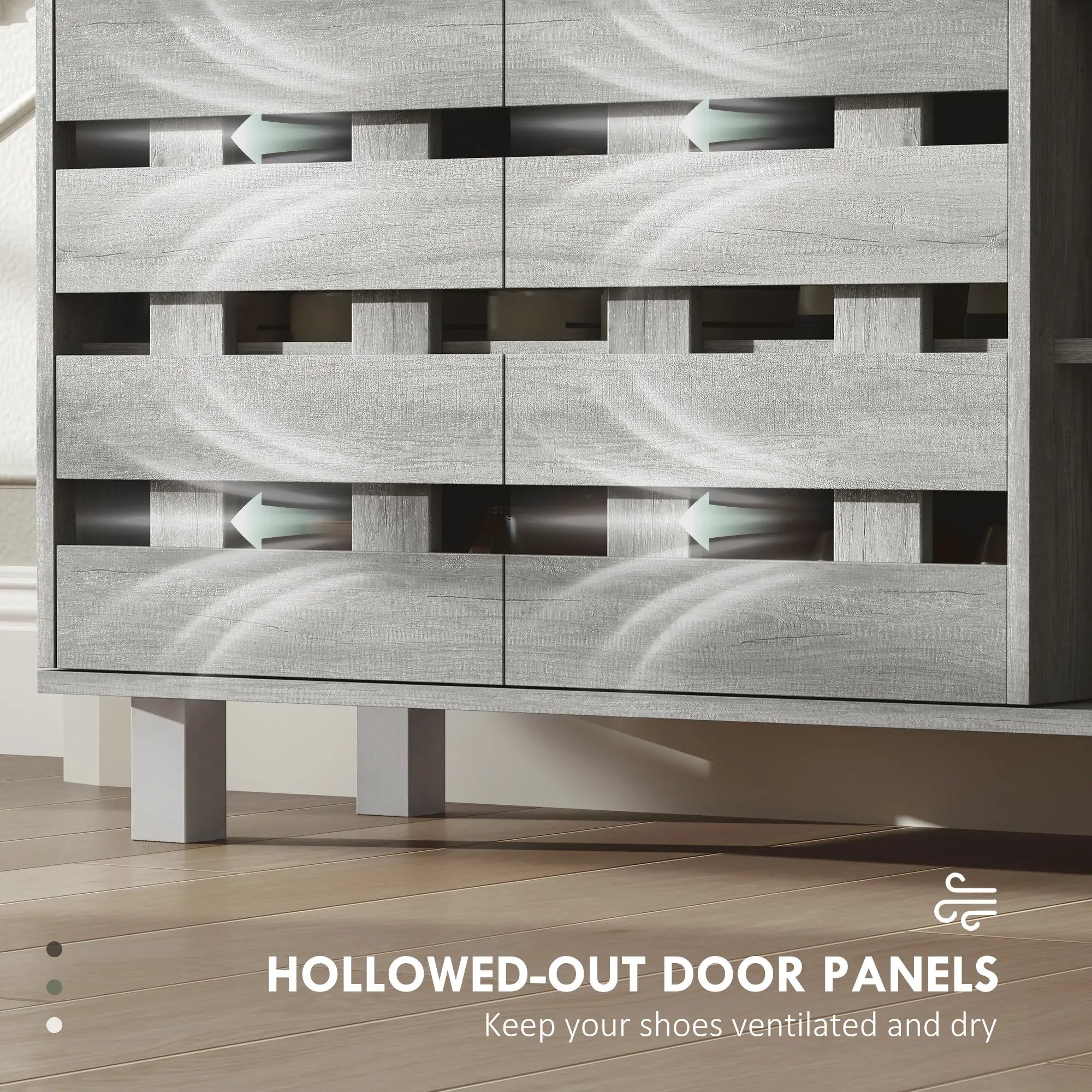21 Pair Shoe Cabinet, 5-Tier Double Door, Light Grey Shoe Storage Cabinets & Racks at Gallery Canada