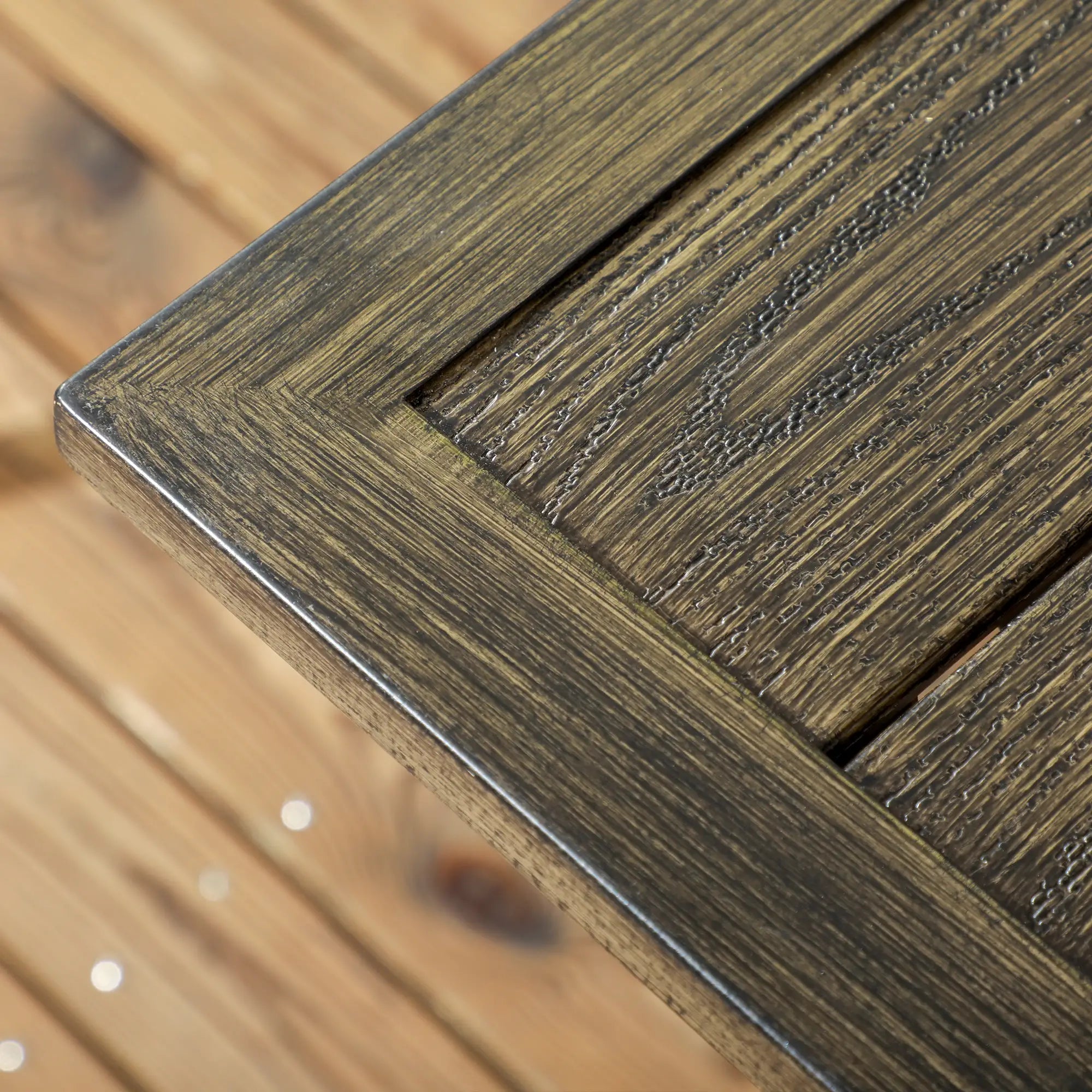 59 Inch Outdoor Dining Table, Steel Frame, Wood Grain, Brown Patio Dinning Tables at Gallery Canada