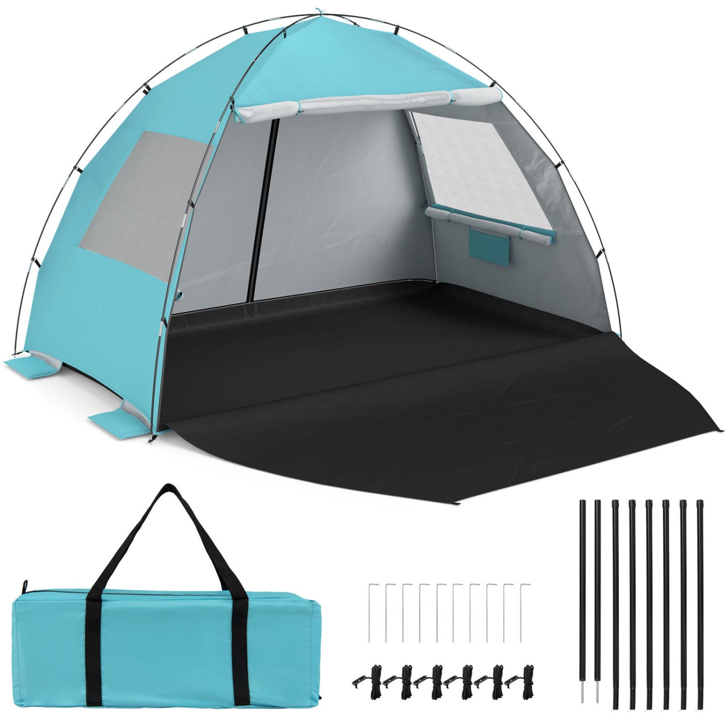Beach Tent With Canopy, Pop-Up Easy Setup, UPF50+ Sun Protection, Blue Canopies at Gallery Canada
