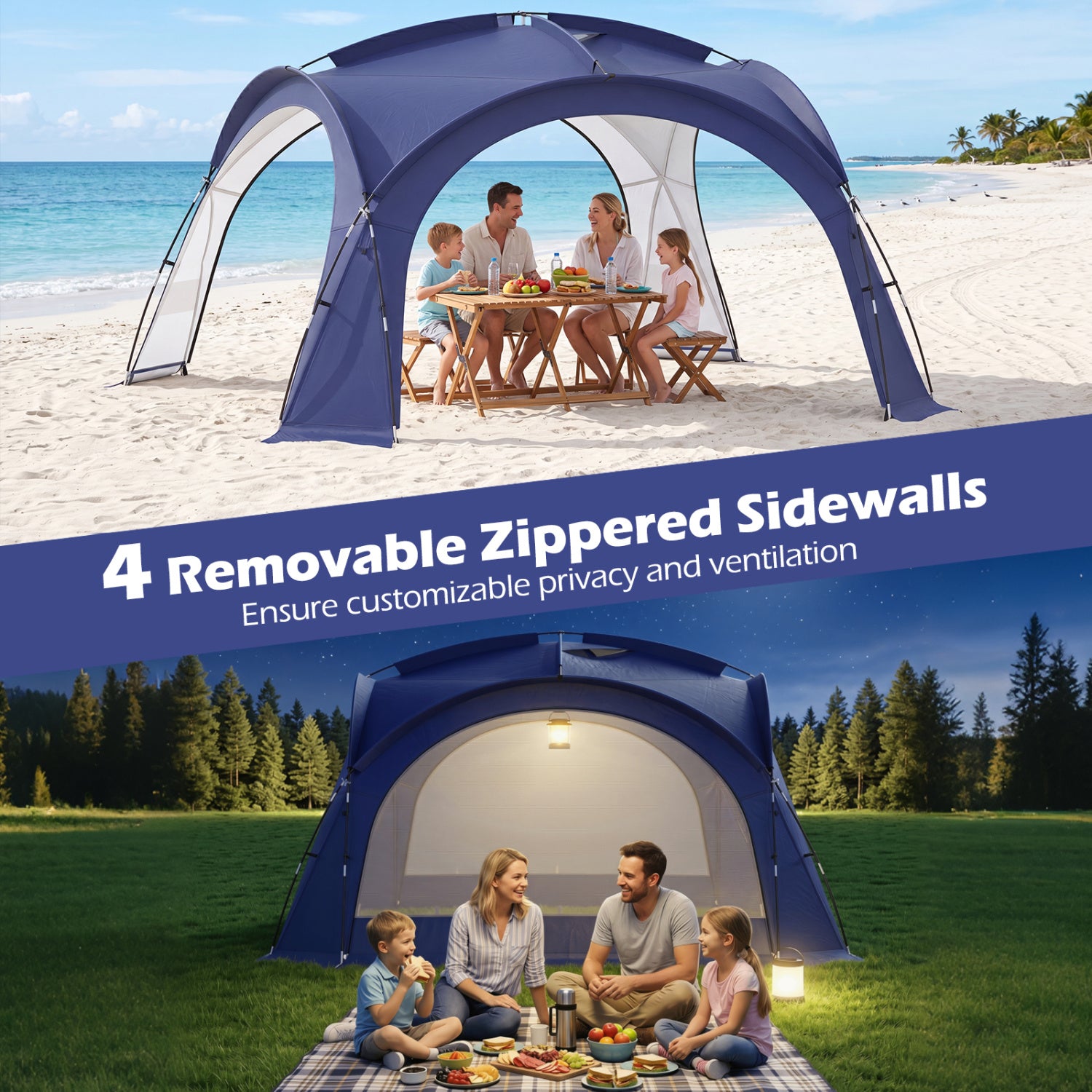 Beach Tent for 12-15 People, Easy Setup Dome Canopy, Blue Tents at Gallery Canada