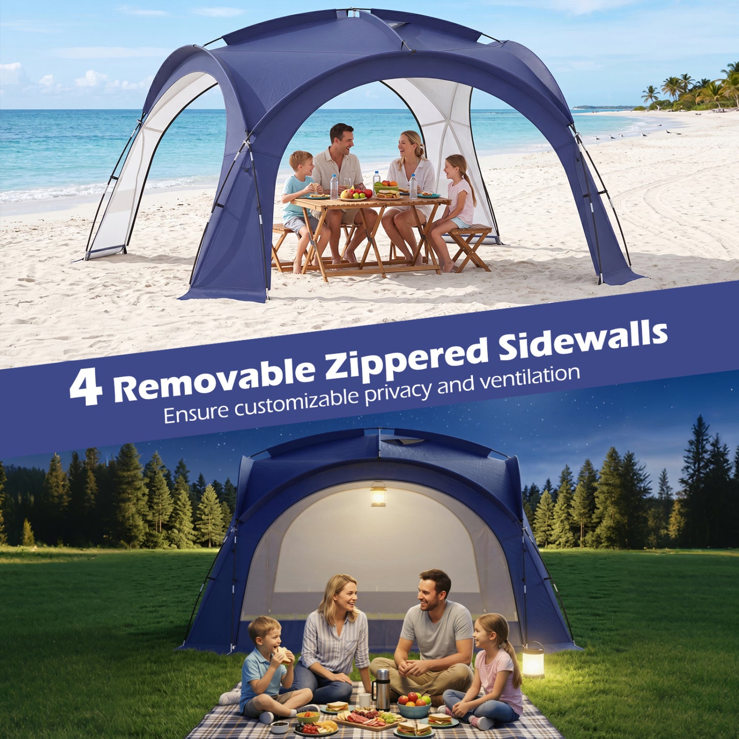 Beach Tent for 12-15 People, Easy Setup Dome Canopy, Blue Tents at Gallery Canada