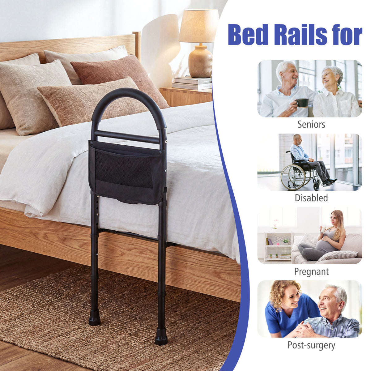 Bed Rails for Elderly, Height Adjustable Safety Railings Health Care at Gallery Canada