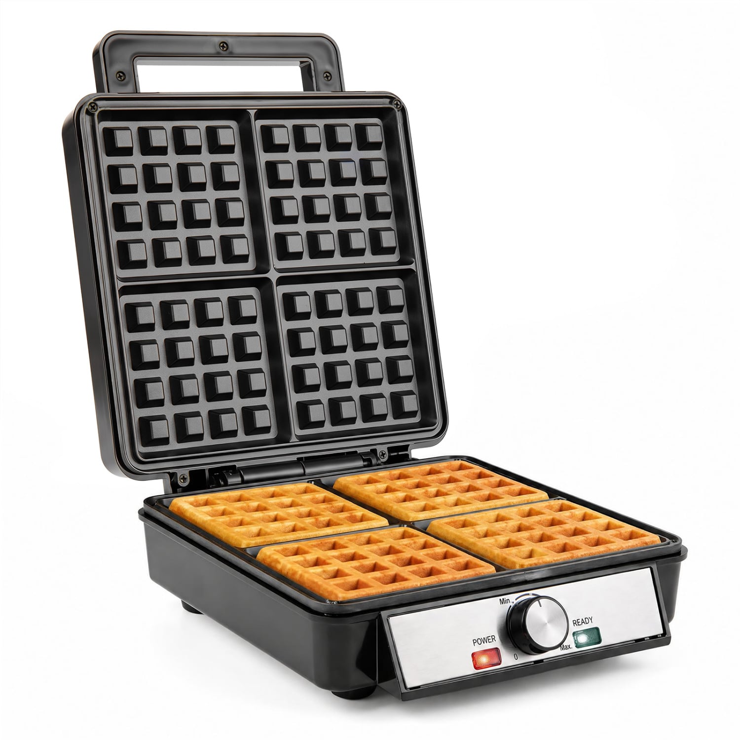 4-Slice Belgian Waffle Maker 1200W Nonstick, Black Small Appliances at Gallery Canada