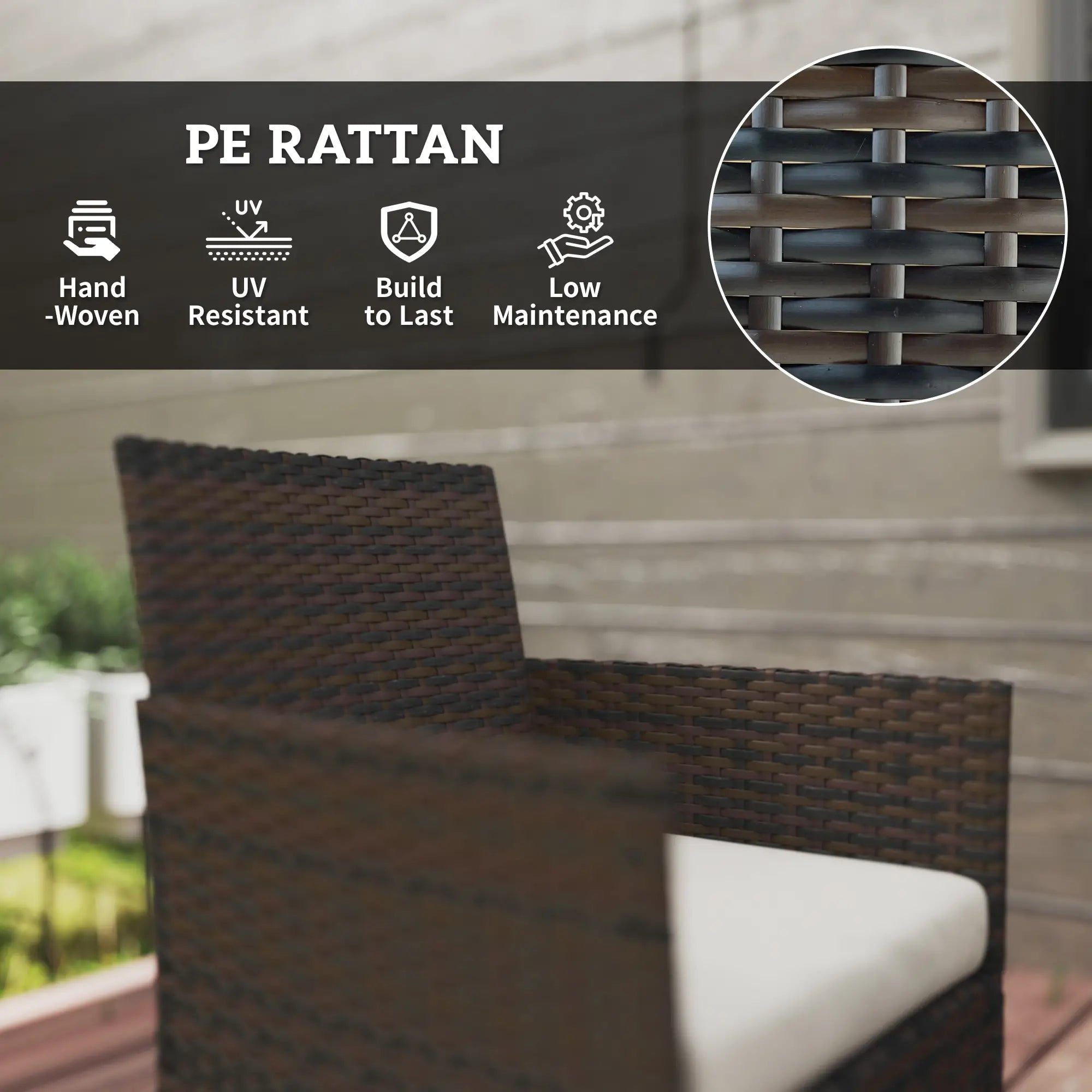 Wicker Outdoor Balcony Furniture Set, 4 Pieces, Rattan Patio, Beige Patio Furniture Sets at Gallery Canada