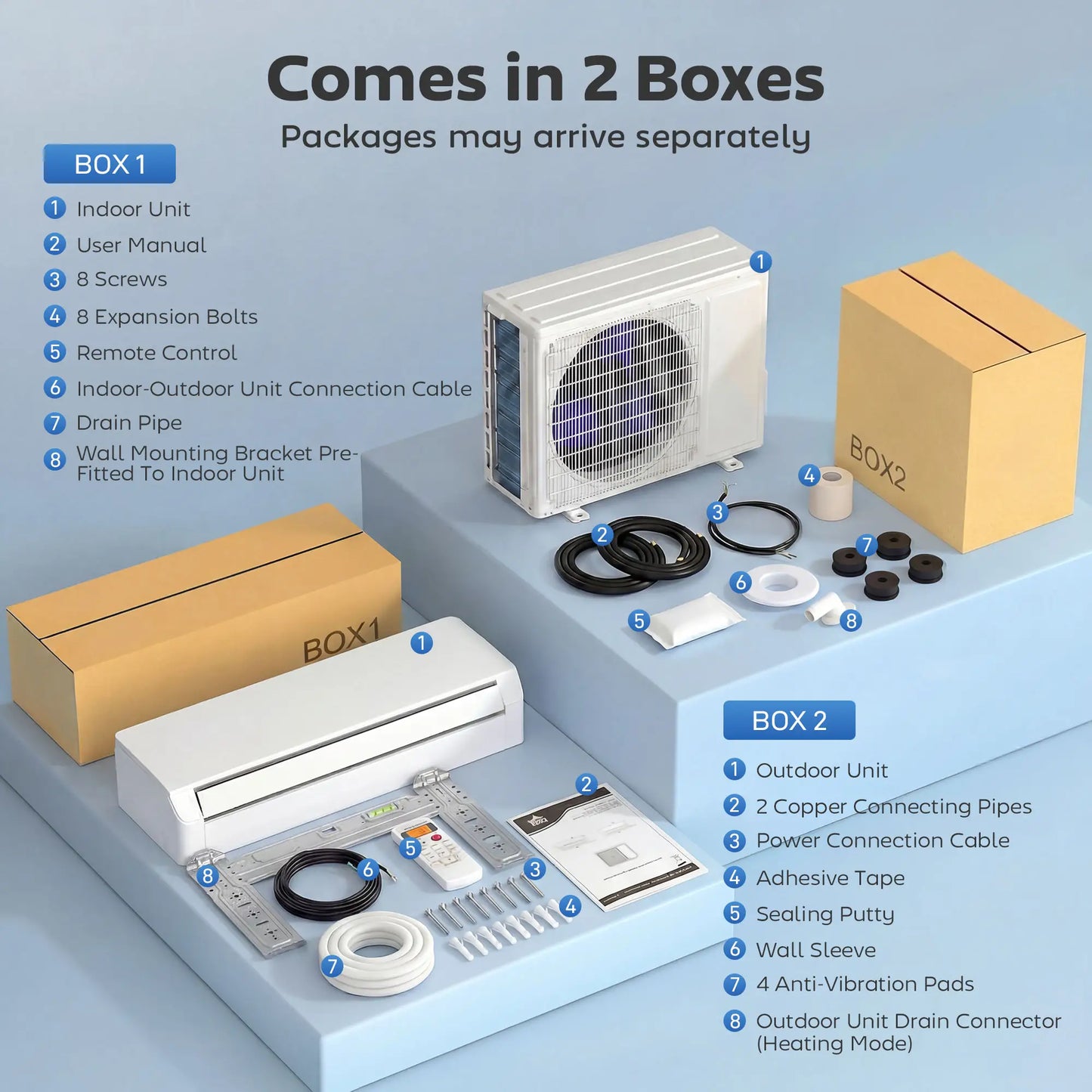 23000 BTU Mini Split AC, 22 SEER2 230V Wifi Inverter Heat Pump 1500 Sq Ft Air Conditioner at Gallery Canada