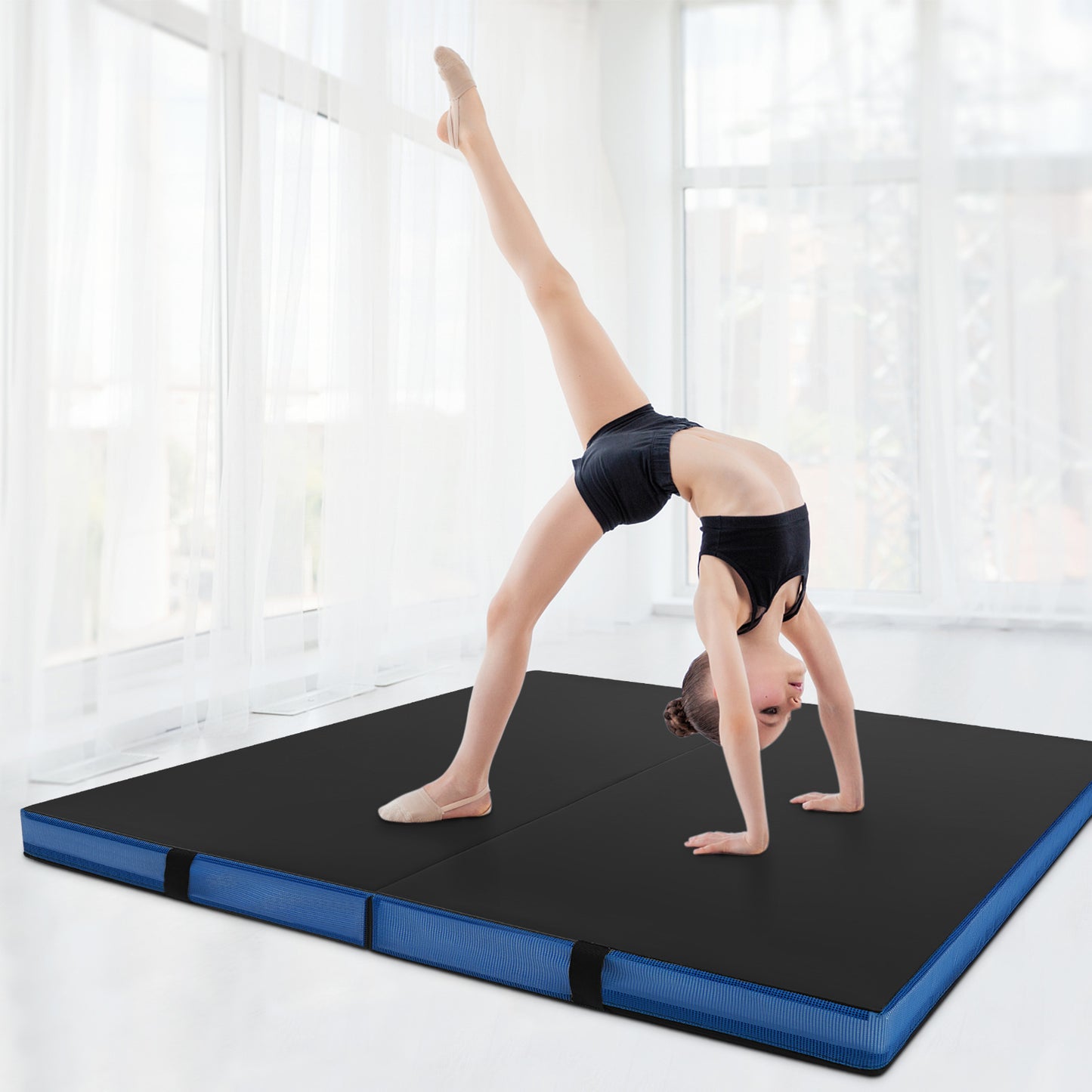 Thick Bi-Fold Gymnastics Exercise Mat, Black Yoga & Gym Mats at Gallery Canada