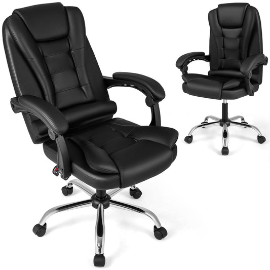 Big High Back Executive Chair with Linkage Armrests and Leather Padded Seat for Office, Black Big and Tall Chairs Black at Gallery Canada