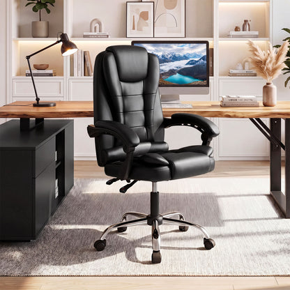 Big High Back Executive Chair with Linkage Armrests and Leather Padded Seat for Office, Black Big and Tall Chairs at Gallery Canada