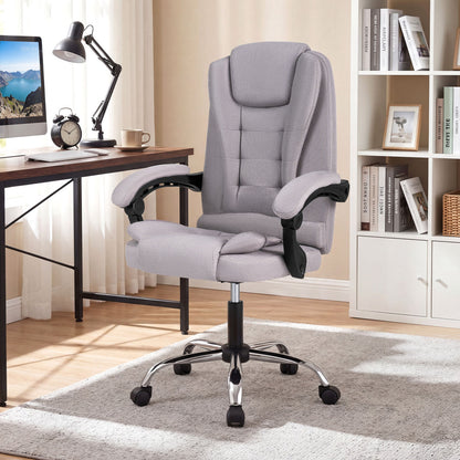 Big High Back Executive Chair with Linkage Armrests and Leather Padded Seat for Office, Gray Big and Tall Chairs at Gallery Canada