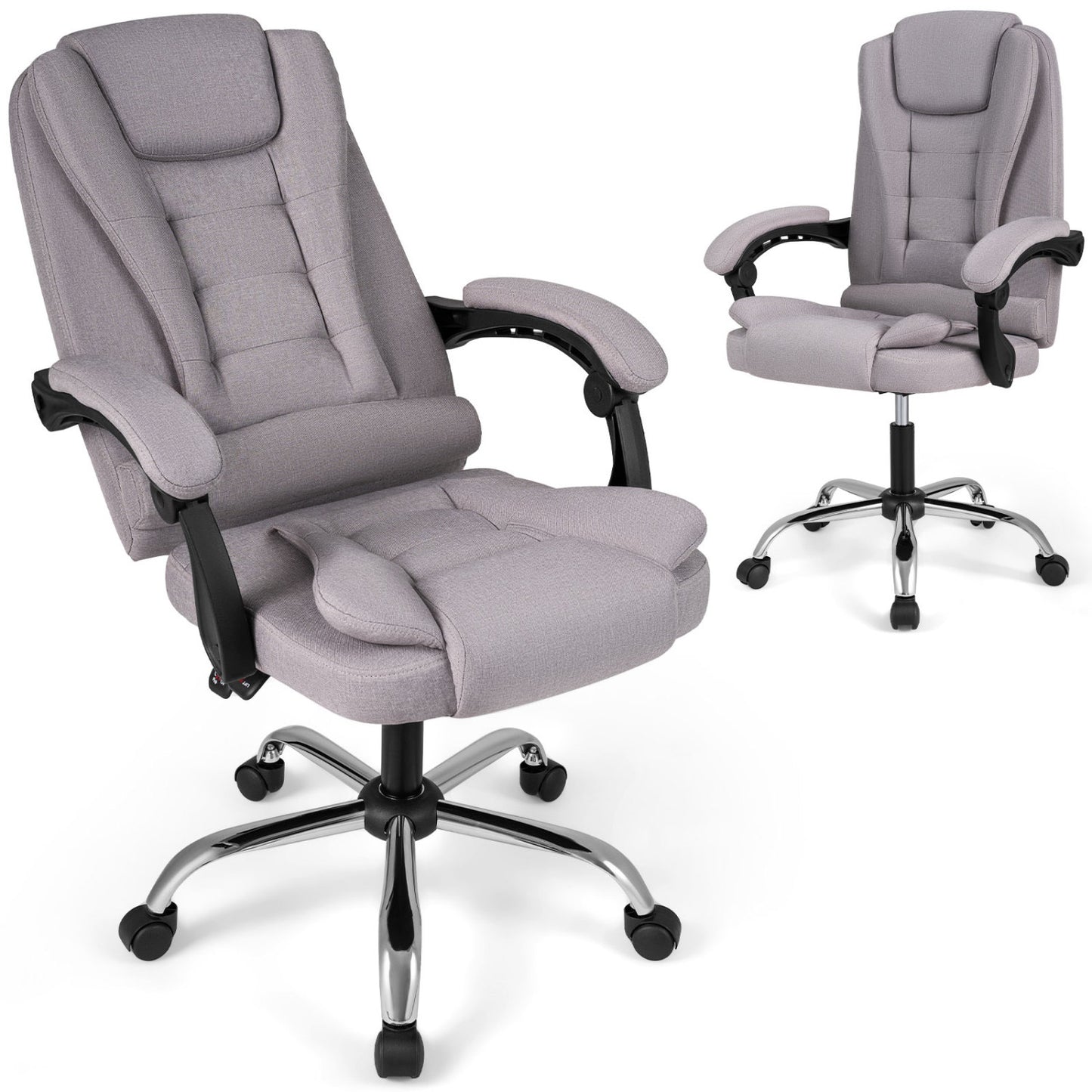 Big High Back Executive Chair with Linkage Armrests and Leather Padded Seat for Office, Gray Big and Tall Chairs Gray at Gallery Canada