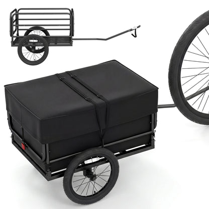 Bike Cargo Trailer with Bag and Cover Heavy-Duty Bicycle Wagon Cart, Black Garages at Gallery Canada