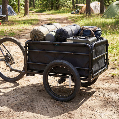 Bike Cargo Trailer with Bag and Cover Heavy-Duty Bicycle Wagon Cart, Black Garages at Gallery Canada