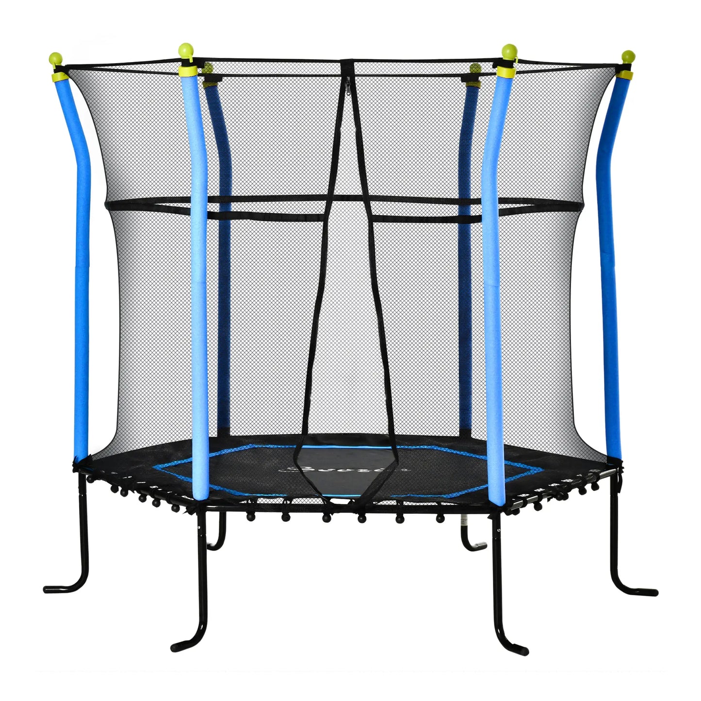 64 Inch Kids Trampoline with Enclosure Net, for Ages 3-10, Blue Trampolines Blue at Gallery Canada