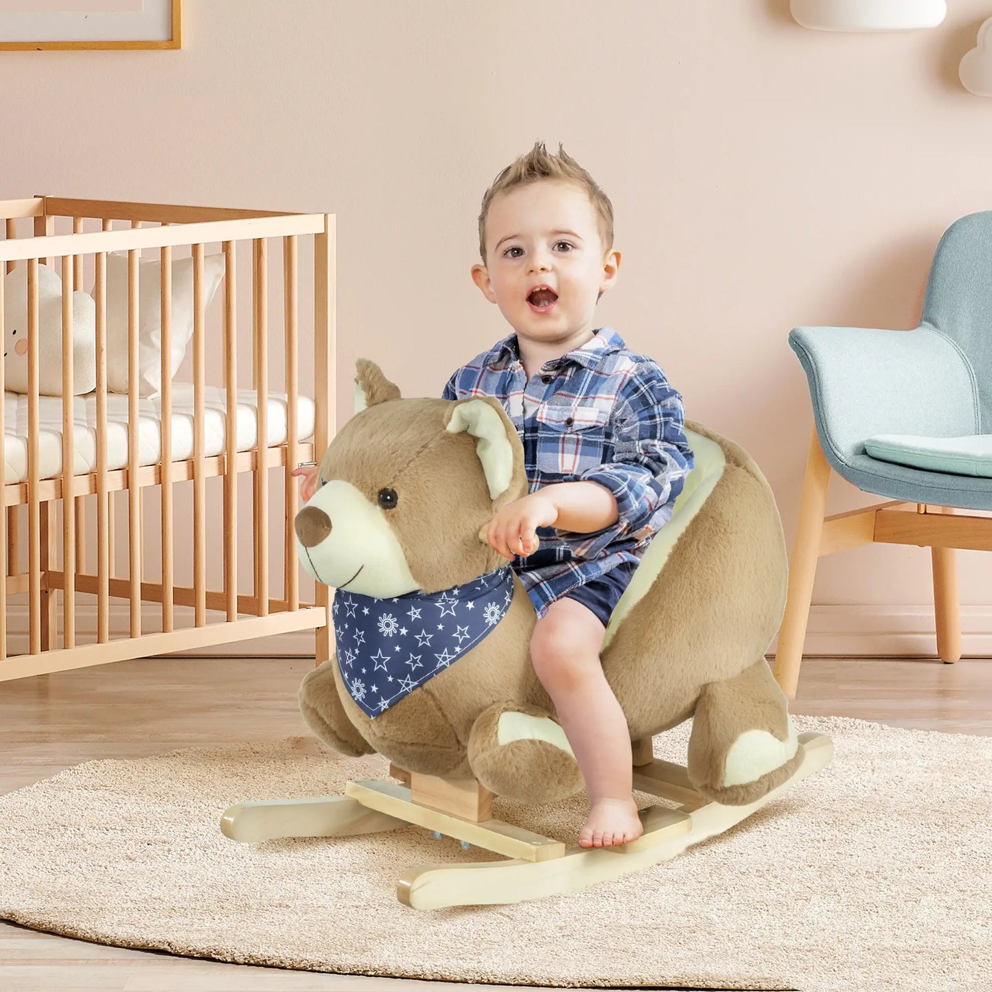Kids Rocking Horse Toy, Bear Style, Soft Plush, 18-36 Months Rocking Horses at Gallery Canada
