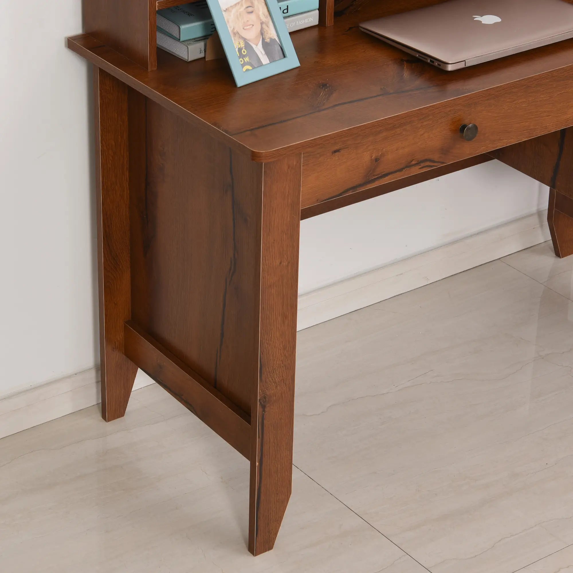 Study Table With Storage Hutch, Brown Writing Desks at Gallery Canada