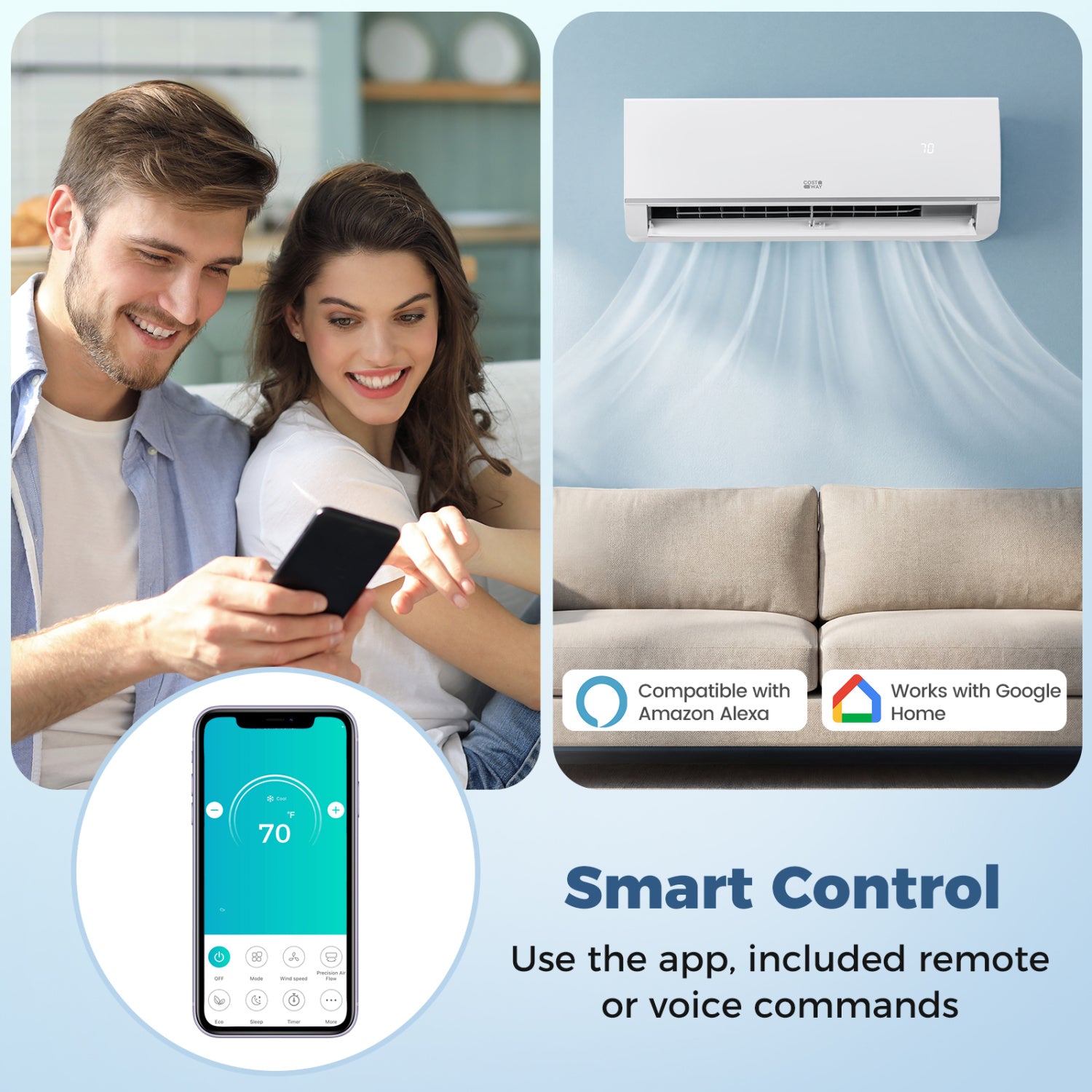 Mini Split AC, 20000 BTU, 2 Zone, 23 SEER2, Heat Pump, 9K + 12K 2 Zone Mini Split at Gallery Canada