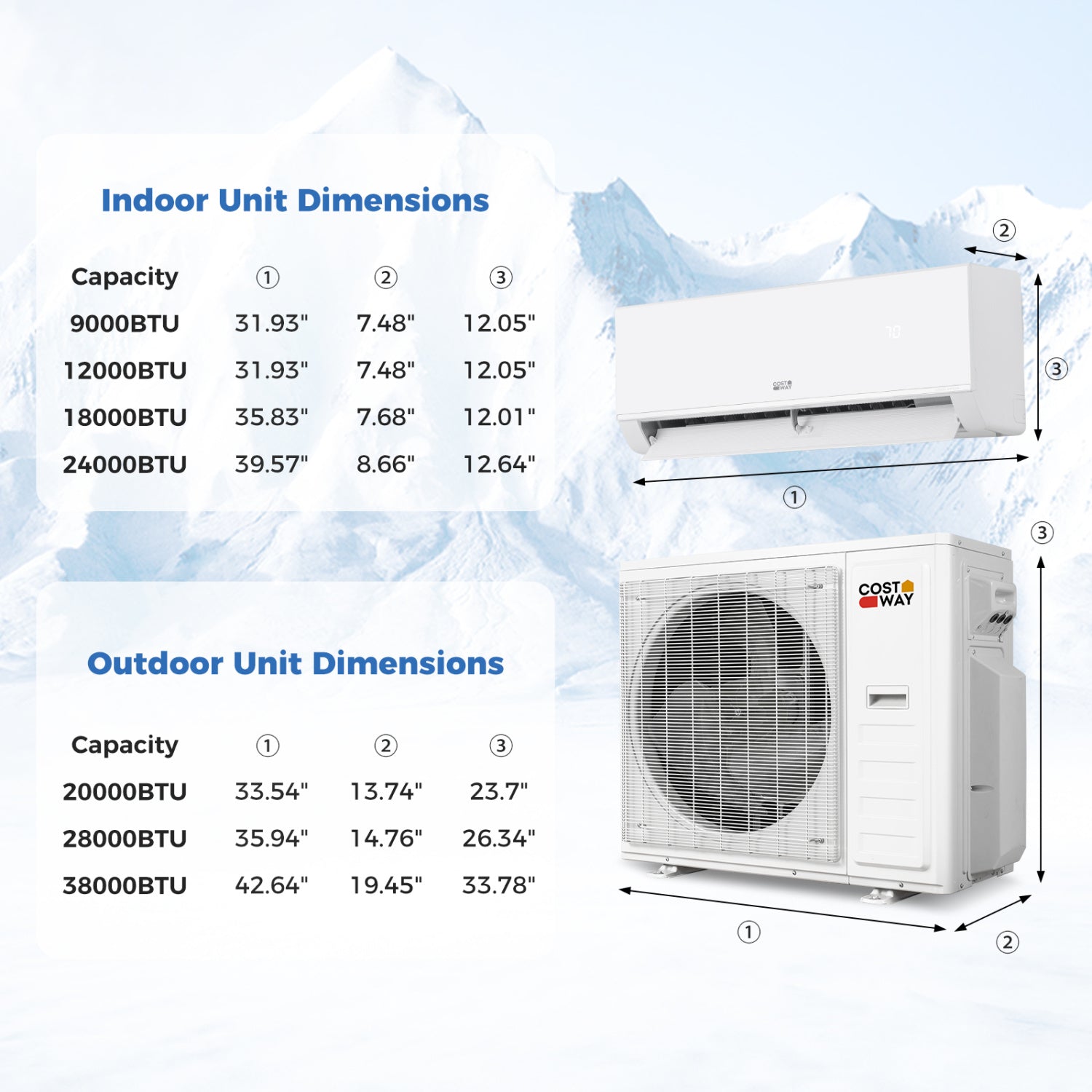 38000 BTU 4 Zone Mini Split AC, Heat Pump, 9K + 9K + 9K + 12K 4 Zone Mini Split at Gallery Canada