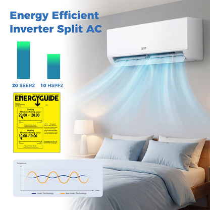 12000 BTU 20 SEER2 Mini Split AC Heater, Wifi Enabled, White Mini Split Air Conditioners at Gallery Canada