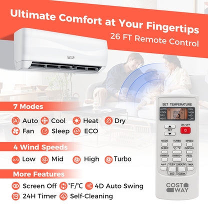 24000 BTU Ductless Mini Split Air Conditioner And Heater, 18.5 SEER2, White Mini Split Air Conditioners at Gallery Canada
