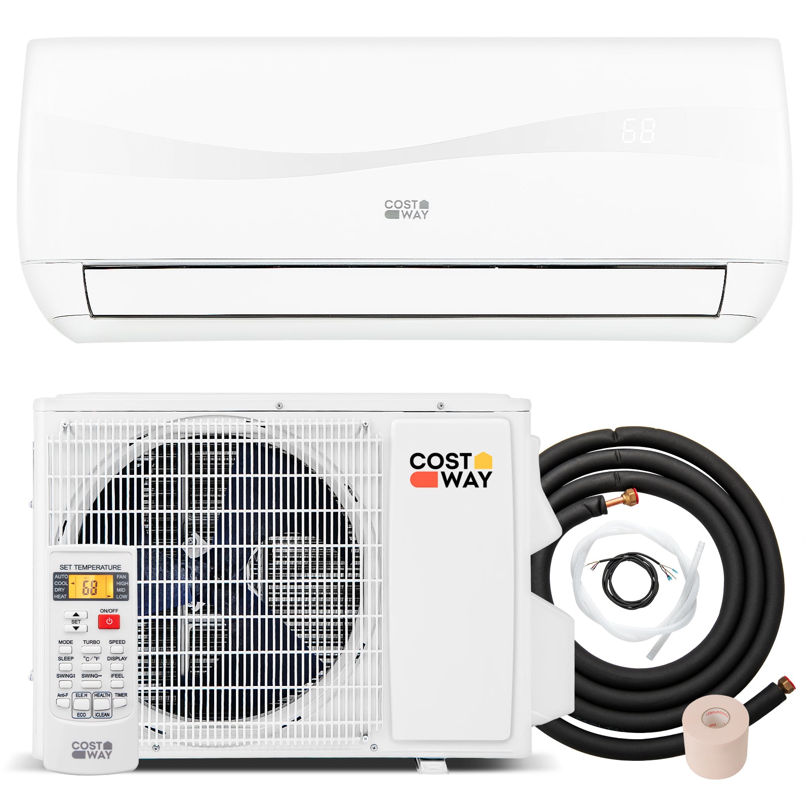 9000 BTU 19 SEER2 Ductless Mini Split Air Conditioner, White Mini Split Air Conditioners White at Gallery Canada