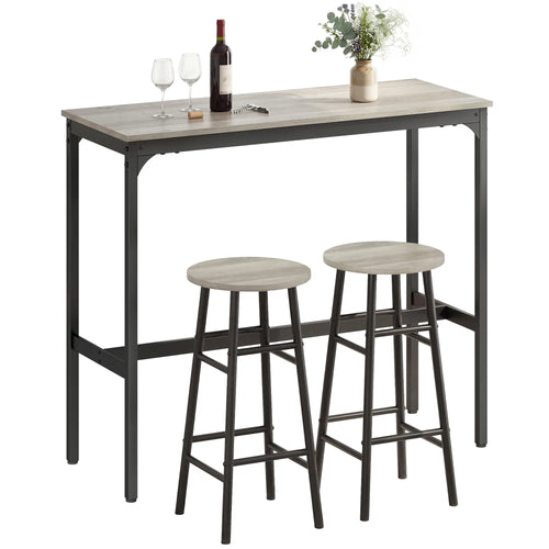 Counter Height Bar Table And Chairs Set, 3-Piece, For 2