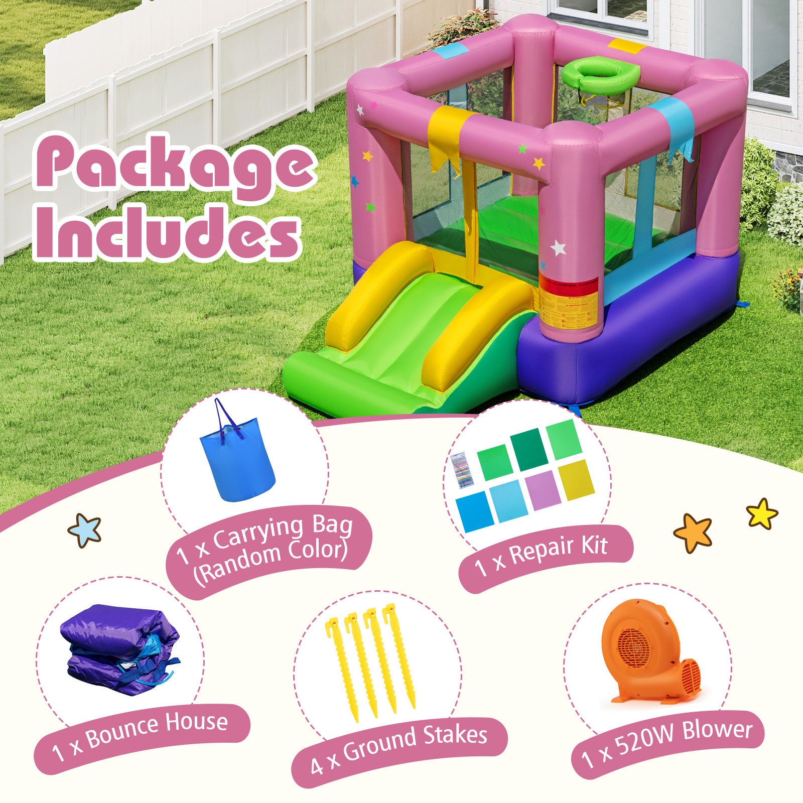 Bouncy Castle, Jumping Area, 520W Blower Bounce House at Gallery Canada